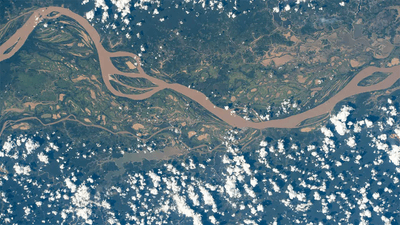 The Amazon River, seen from the International Space Station.