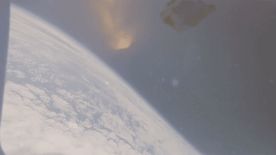 A view from Artemis II during reentry.