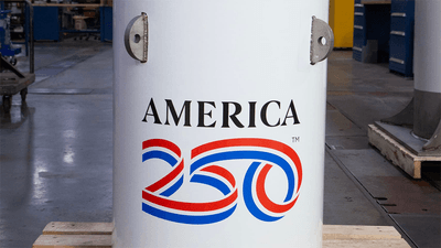 A cannister with the words "America 250" written on the front.