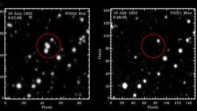 Astronomic plates taken minutes apart. One shows several objects, in the next they are gone.