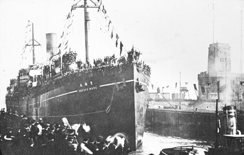 The freighter Hofuku Maru, which was converted into a “Hellship” by the Japanese Navy during WWII, and was sunk with over 1200 Allied POWs aboard.