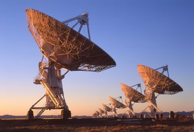 Several large radio dishes are visible in this photo
