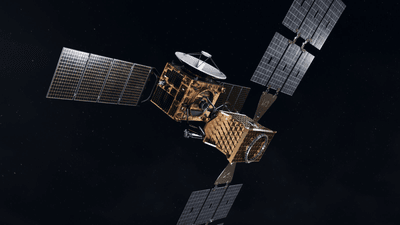 The artist impression shows the satellites connecting in space