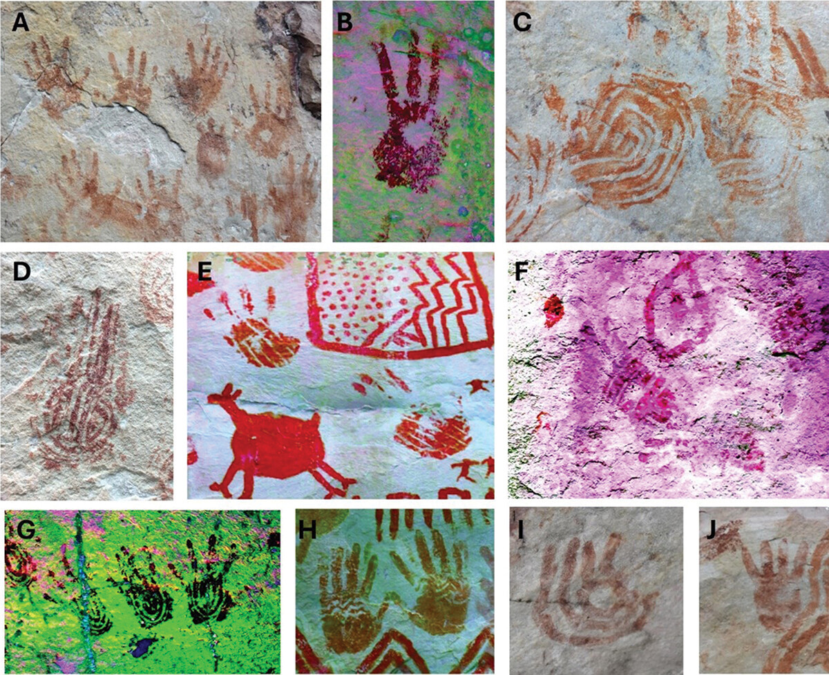 Prehistoric hand motifs at the Serrania de la Lindosa