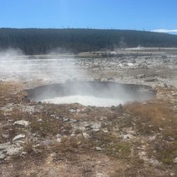 The pool of boiling water that was formed in Yellowstone National Park between 14-16 June, 2026
