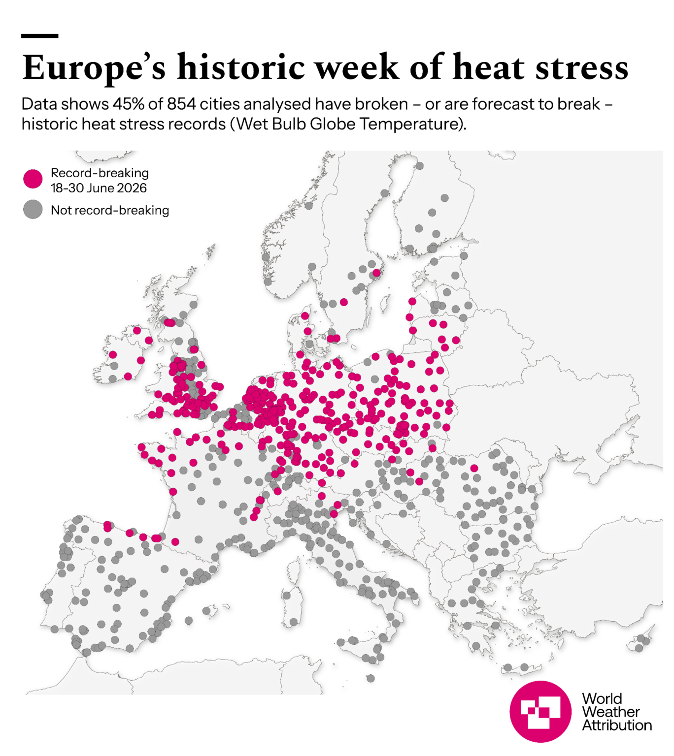 Cities where "Wet Bulb Globe Temperature" records were broken (or forecast to be broken) during this heatwave
