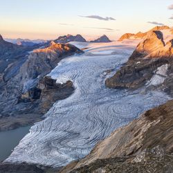 The Claridenfirn glacier in Switzerland was complete free of snow in September 2025.