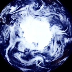 A view of the South Pole from space: Galileo's cameras distinguished between ice and high stratospheric clouds, allowing scientists to study the correlation between these clouds and growth of the ozone hole.