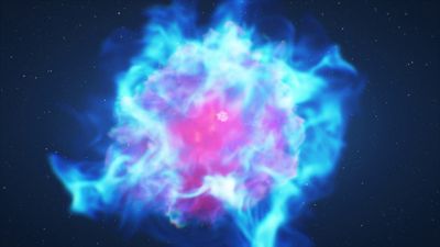 artist's impression of a supernova forming a neutron star