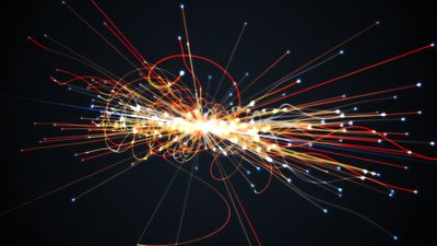 artist impression of particle collisions in the lhc