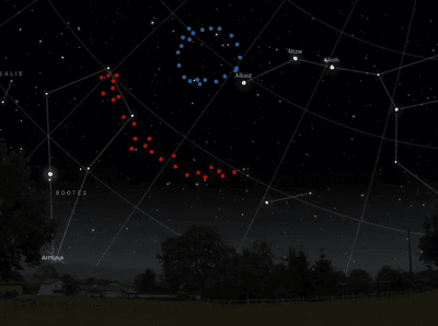 The big ring in the night sky.