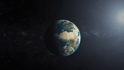 Artist impression of the Earth in space.