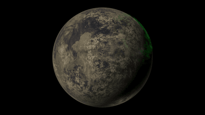 the impression show a world with large water ocean, aurorae, clouds, and continents.