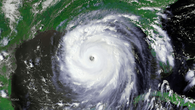 Hurricane Katrina, seen from space.