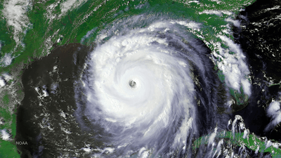 Hurricane Katrina, seen from space.