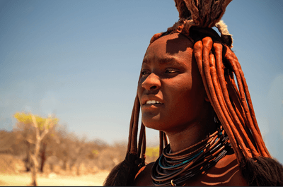Woman wearing ochre as sunscreen