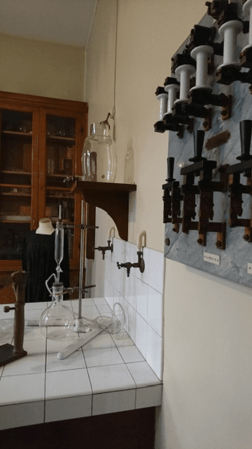A picture of some of the chemistry equipment in Curie's lab. A picture of some of the chemistry equipment in Curie's lab.