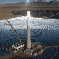 Aerial view of a solar farm in the deserts of Dunhuang, Northwestern  China.