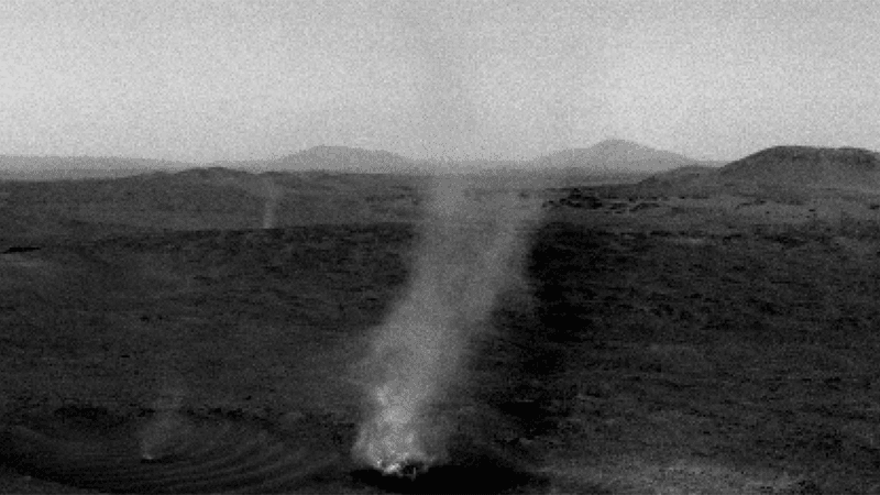 A dust devil on Mars.