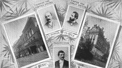 A poster promoting a telegraph chess game in 1898.