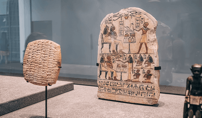 Hieroglyphics and cuneiform tablets
