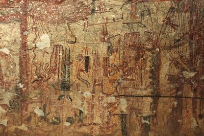 Rock art mural from Panther Cave