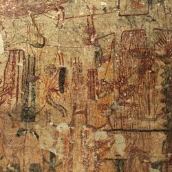 Rock art mural from Panther Cave
