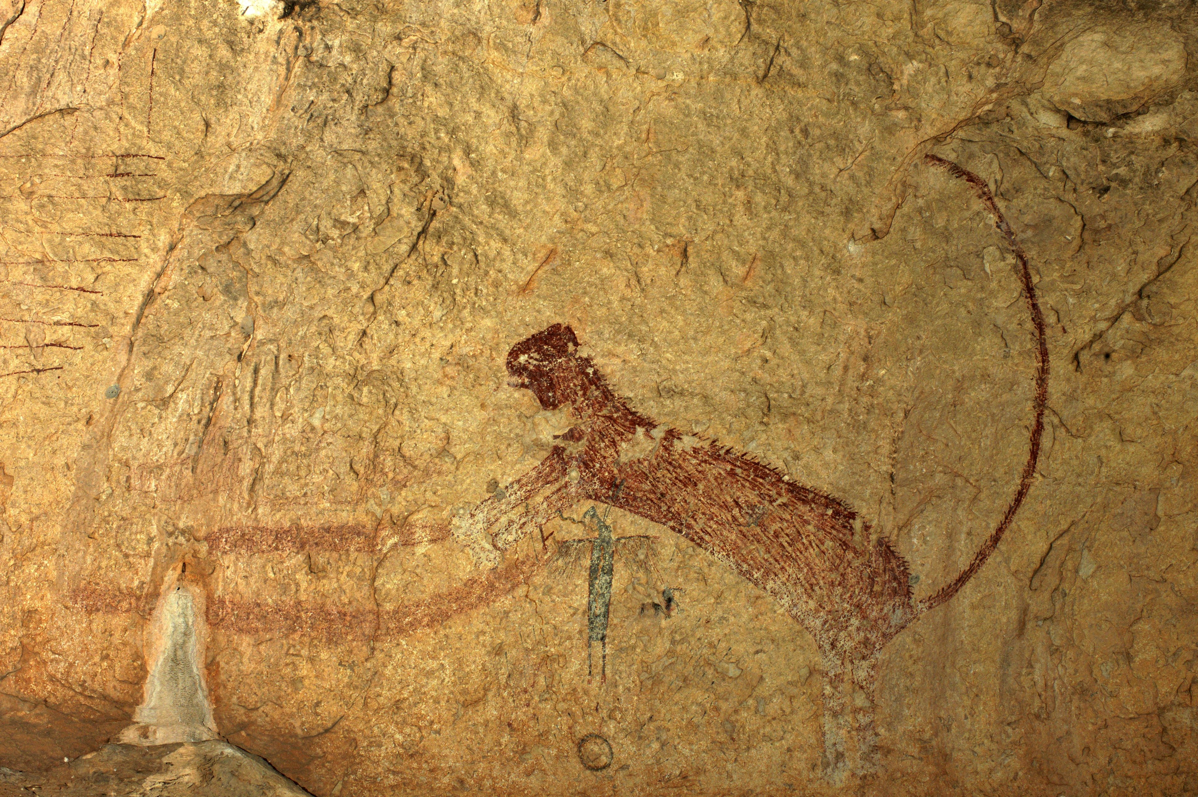 Panther motif on a cave wall Panther motif on a cave wall