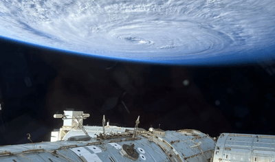 “the Pacific Ocean this morning from the cupola with an iPhone.”