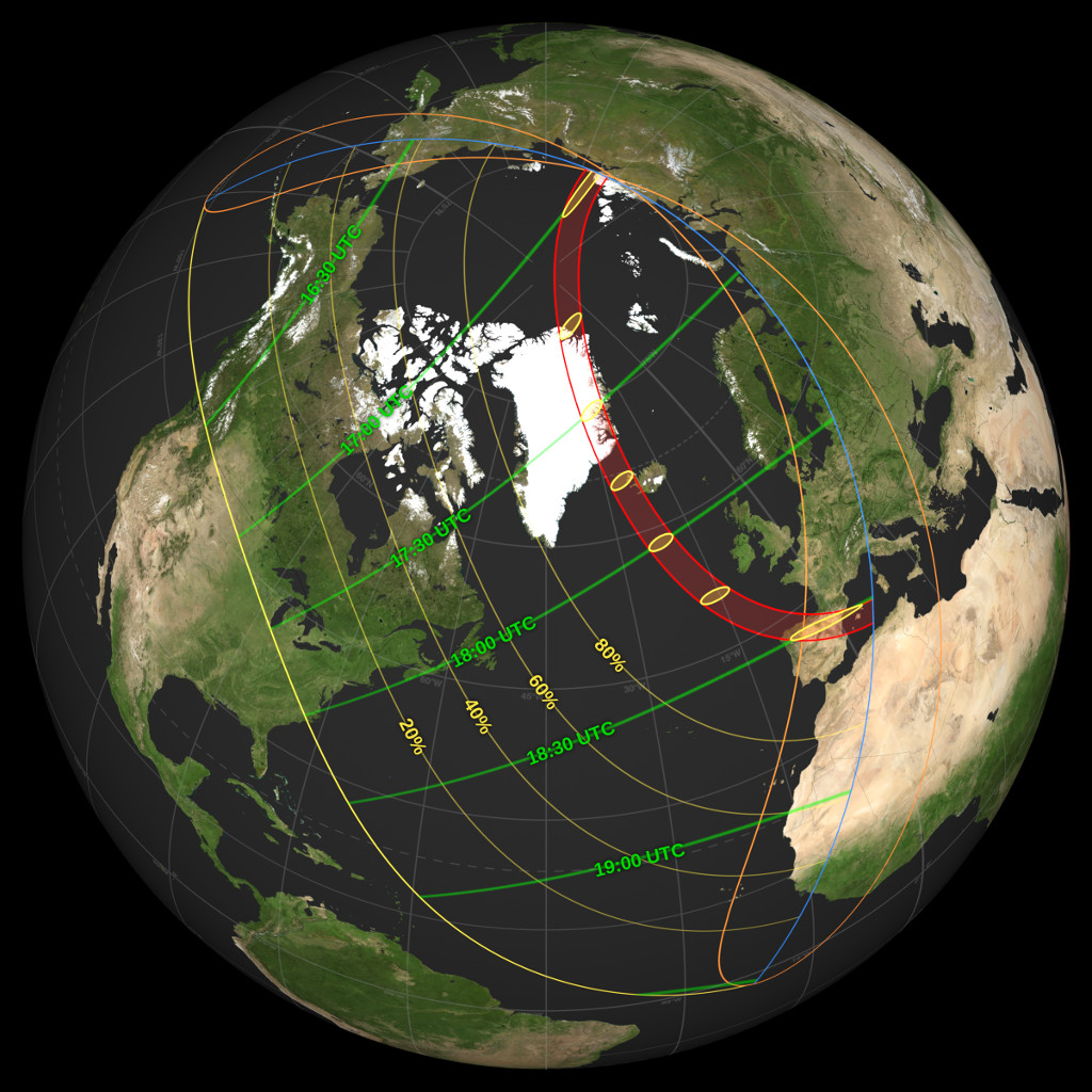 The full path of next week's eclipse The full path of next week's eclipse