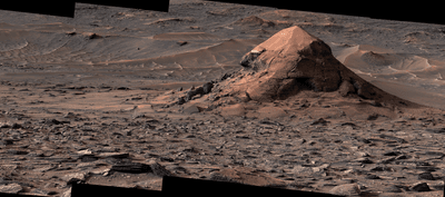 NASA’s Curiosity Mars rover captured this butte, nicknamed “Miraflores,” estimated to be around 6 meters (20 feet) tall, on June 11, 2026.