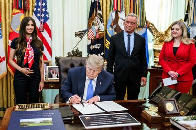 President Donald J. Trump signs an Executive Order regarding childhood vaccines in the Oval Office, Monday, August 10, 2026. (Official White House Photo by Molly Riley)