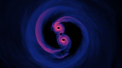 Finding two supermassive black holes getting close to merging, as depicted in this simulation is not unusual, but a third addition is much more unexpected