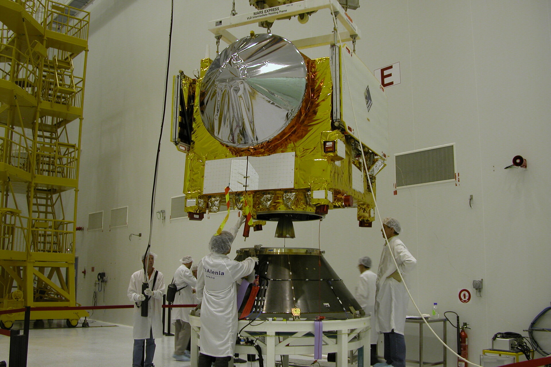 The Venus Express probe being prepared at a facility in Baikonur, Kazakhstan.