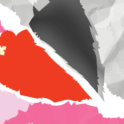 A paper heart ripped in two, one side is red and cute and happy, the other grey, indictaing the dark side of limerence