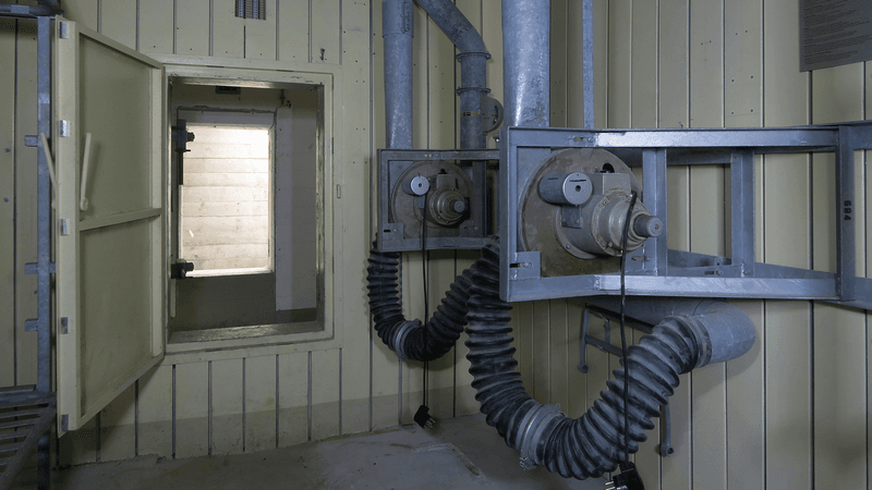 A ventilation system in a Swiss nuclear shelter.