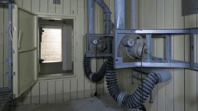 A ventilation system in a Swiss nuclear shelter.