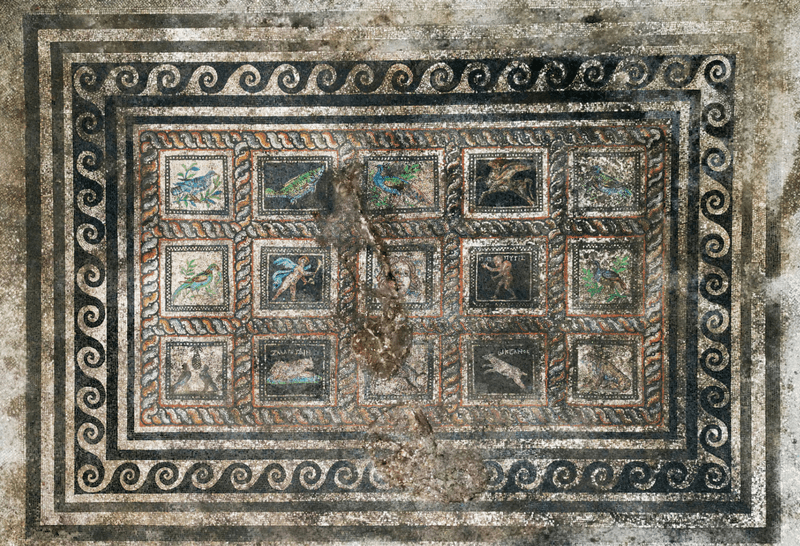 Roman-era mosaic in Adramytteion