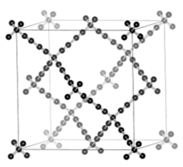 Dimondiyne has a similar structure to diamonds, but with much larger spaces between Dimondiyne has a similar structure to diamonds, but with much larger spaces between
