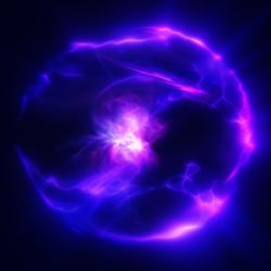 a glowing purple sphere of plasma
