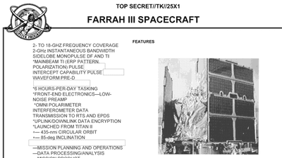 A Jupiter Program document on the top secret Farrah III Spacecraft.