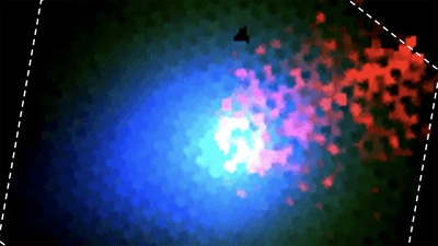 Interstellar comet 3I/ATLAS imaged in three colors.