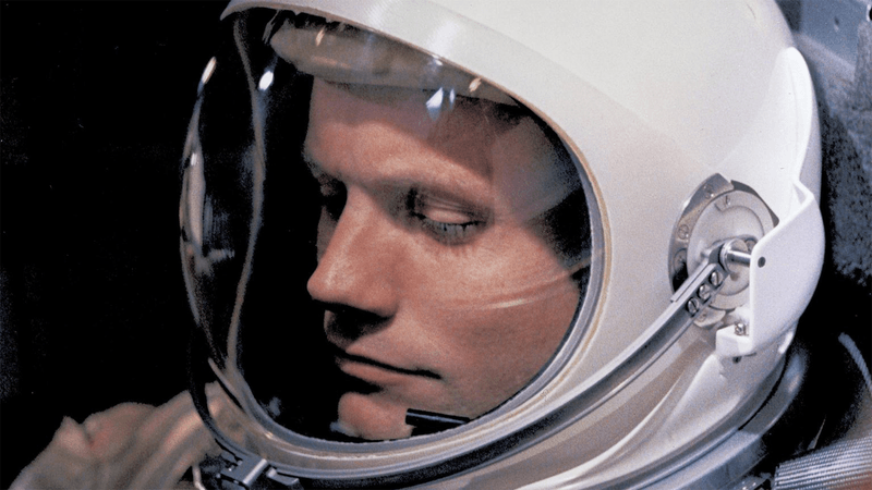 Neil Armstrong in an astronaut suit.