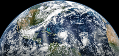 An image of Earth from September 6, 2017, shows three Atlantic hurricanes (Katia, Irma, and Jose) swirling up a storm at once, but don't expect this behavior in 2026. 