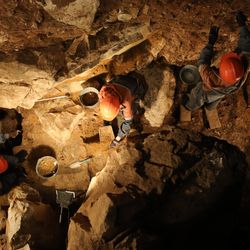 Excavations in the South Chamber of Denisova Cave, 2020.
