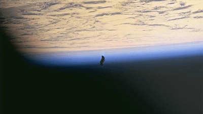 A piece of debris, in orbit around the Earth.