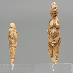Copies of the Venus Figurines found at the Grotta delle Veneri, on display at Museo Castromediano, Lecce