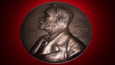 A Nobel Prize, with Alfred Nobel on the front.