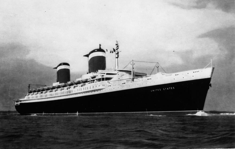 USS United States pictured at sea in the 1950s